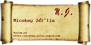 Micskey Júlia névjegykártya